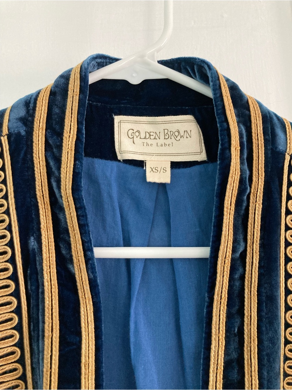 Golden Brown The Label Sugarman Velvet Jacket size XS/S - Picture 4 of 10